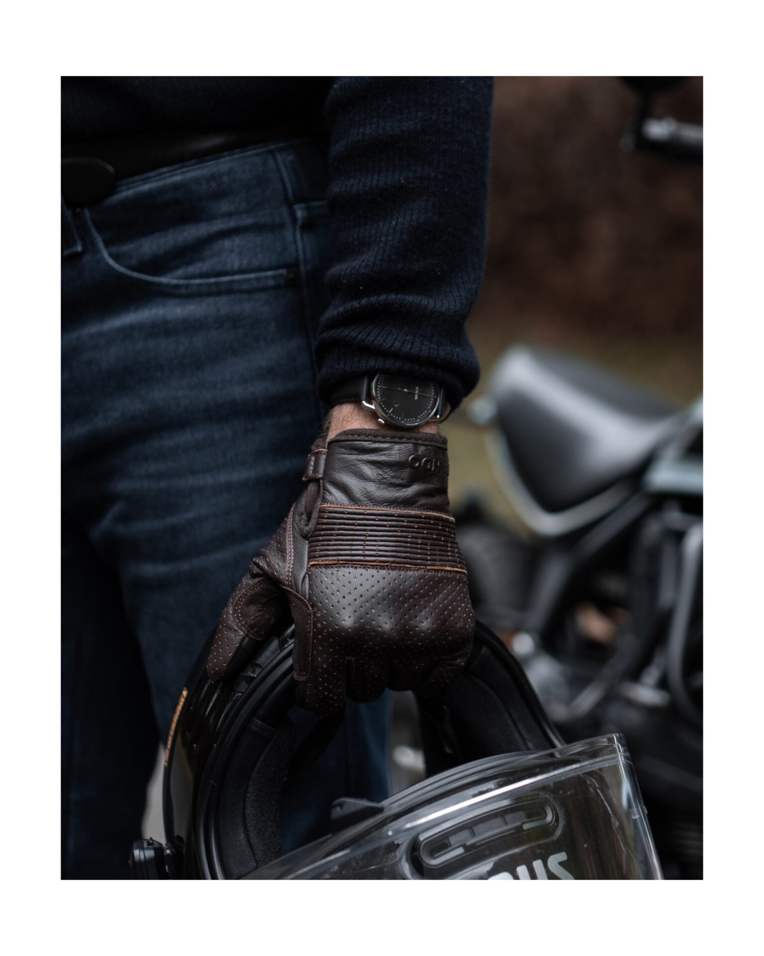 PANDOMOTO-ONYX BROWN – Leather Motorcycle Gloves