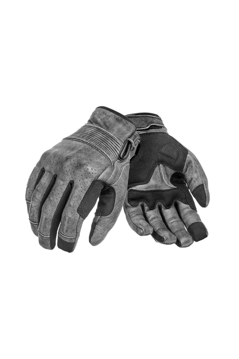 PANDOMOTO-ONYX GREY – Leather Motorcycle Gloves