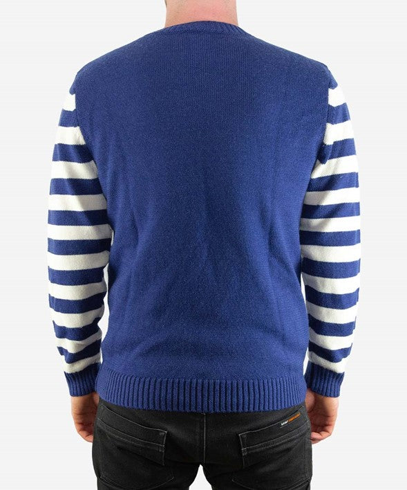 SAINT-RETRO KNIT CREW-NAVY STRIPE