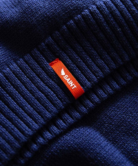 SAINT-RETRO KNIT CREW-NAVY STRIPE