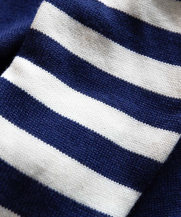 SAINT-RETRO KNIT CREW-NAVY STRIPE